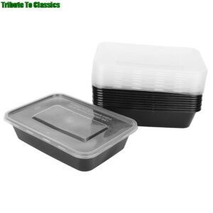 10Pc Disposable Lunch Boxes Microwavable Food Meal Storage Containers Containers with Lids Durable BPA Free Plastic Storage Case